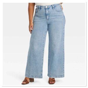 Women's High-Rise Wide Leg Jeans - Ava & Viv™ Light Wash 20